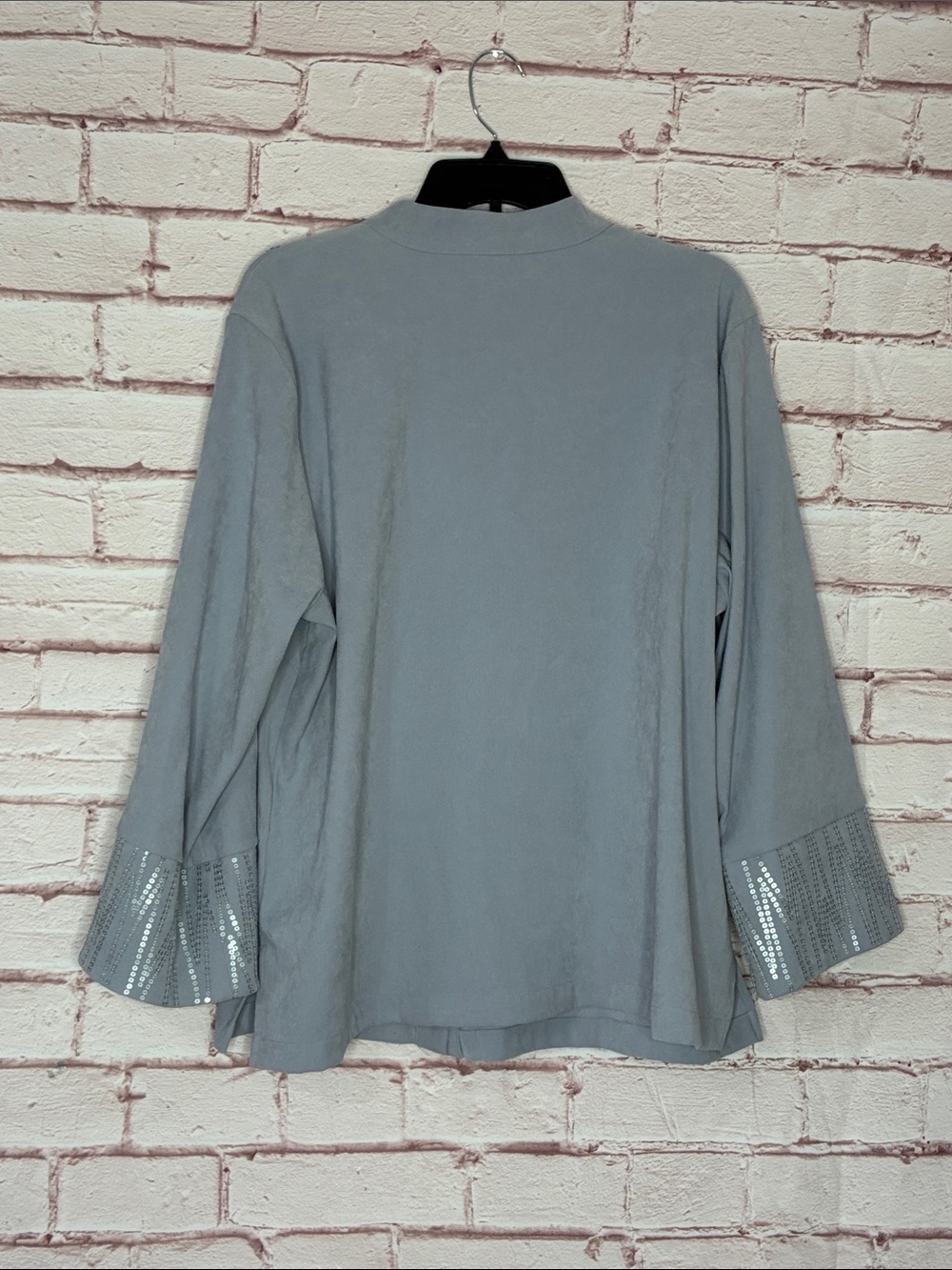 Bob Mackie Wearable Art Sequin Embellished Straight Collar Jacket Like New XL - Picture 7 of 8